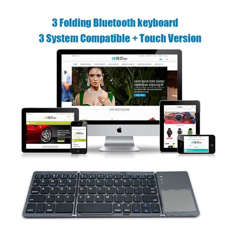 Folding Wireless Bluetooth Keyboard - Luceroclub.com