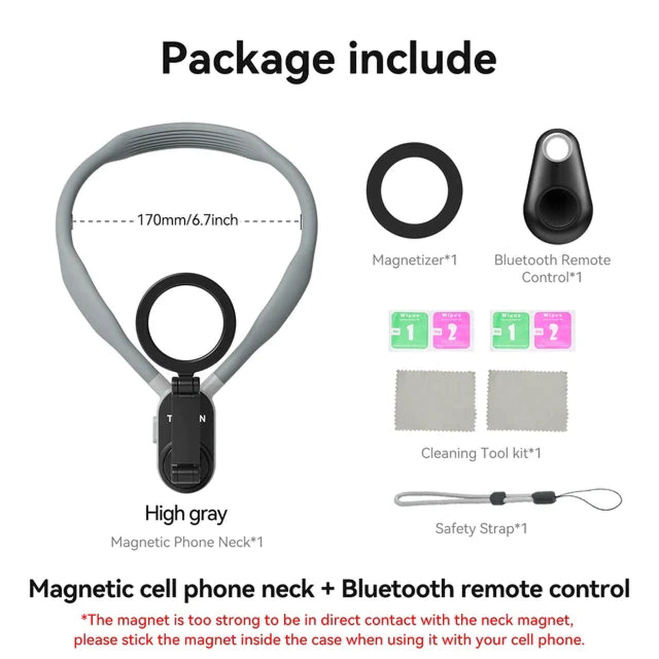 MagSnap - Magnetic Neck Hold Mount Selfie Stick Tripod - Luceroclub.com