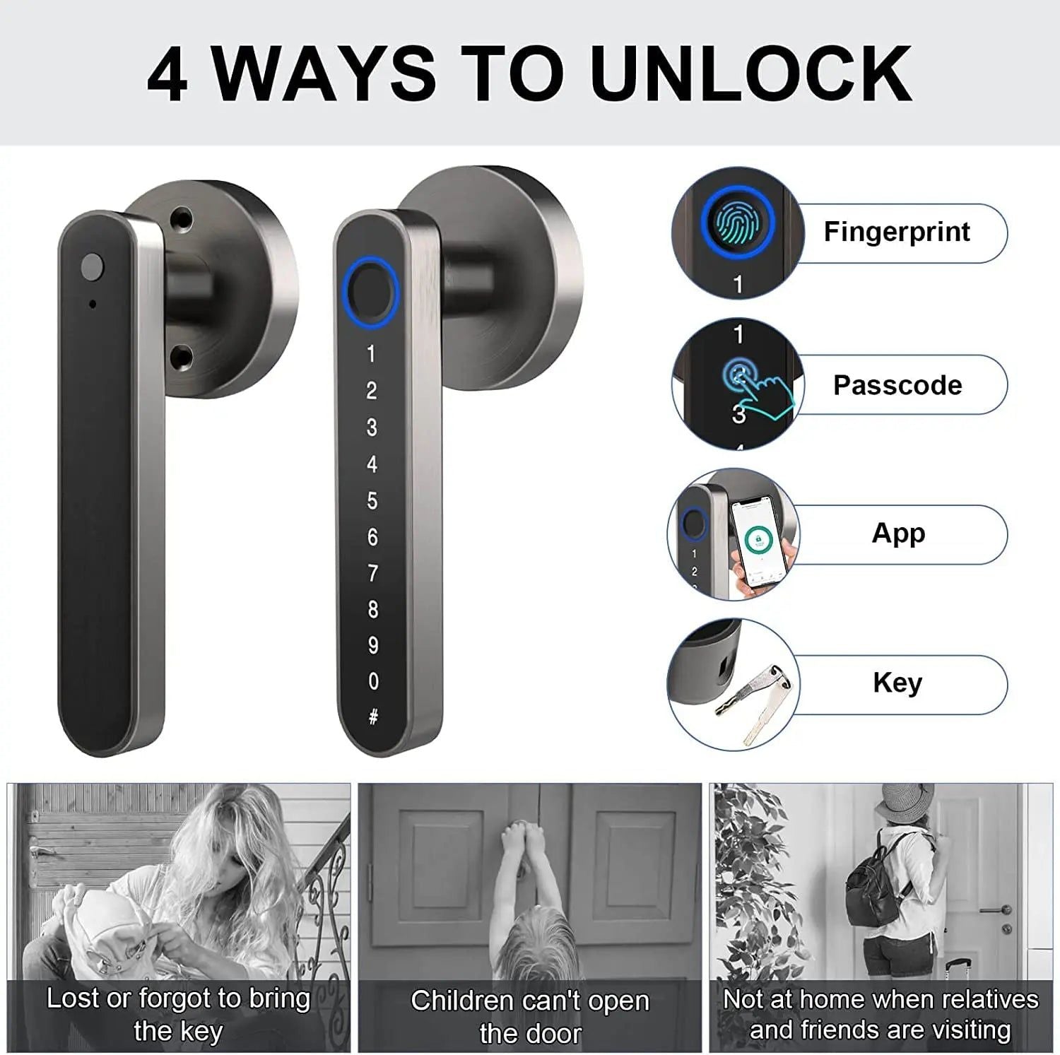 SecureTouch™ Smart Fingerprint Door Lock - Luceroclub.com